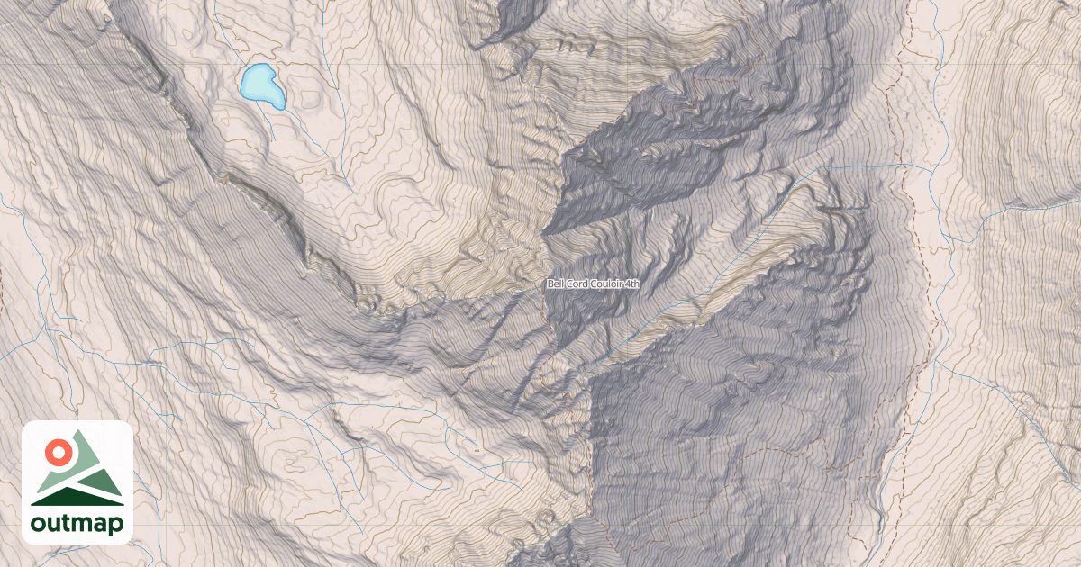 Map of Bell Cord Couloir