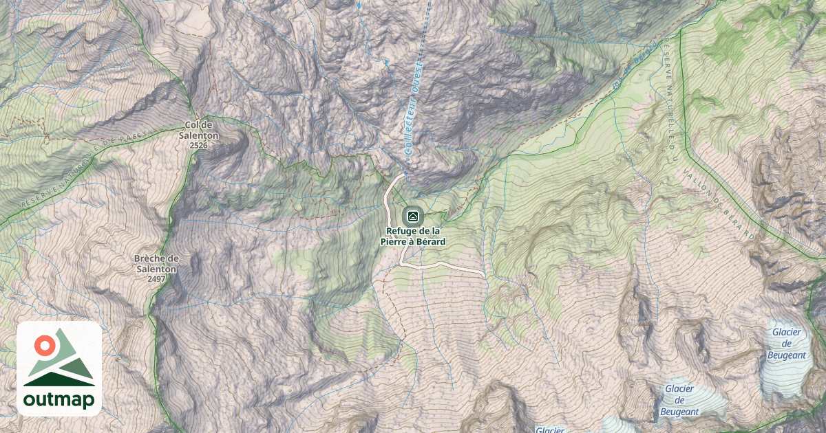 Map of Refuge de la Pierre à Bérard
