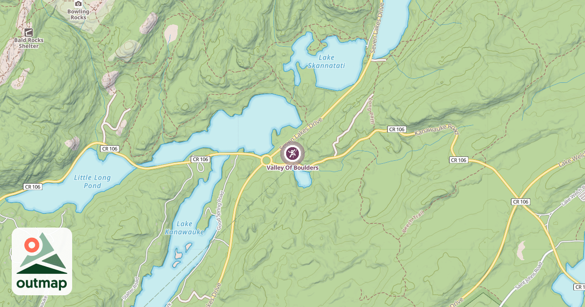 Map of Valley Of Boulders