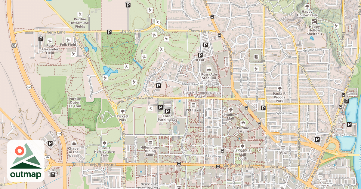Map of Slater Hill Amphitheatre West in Tippecanoe