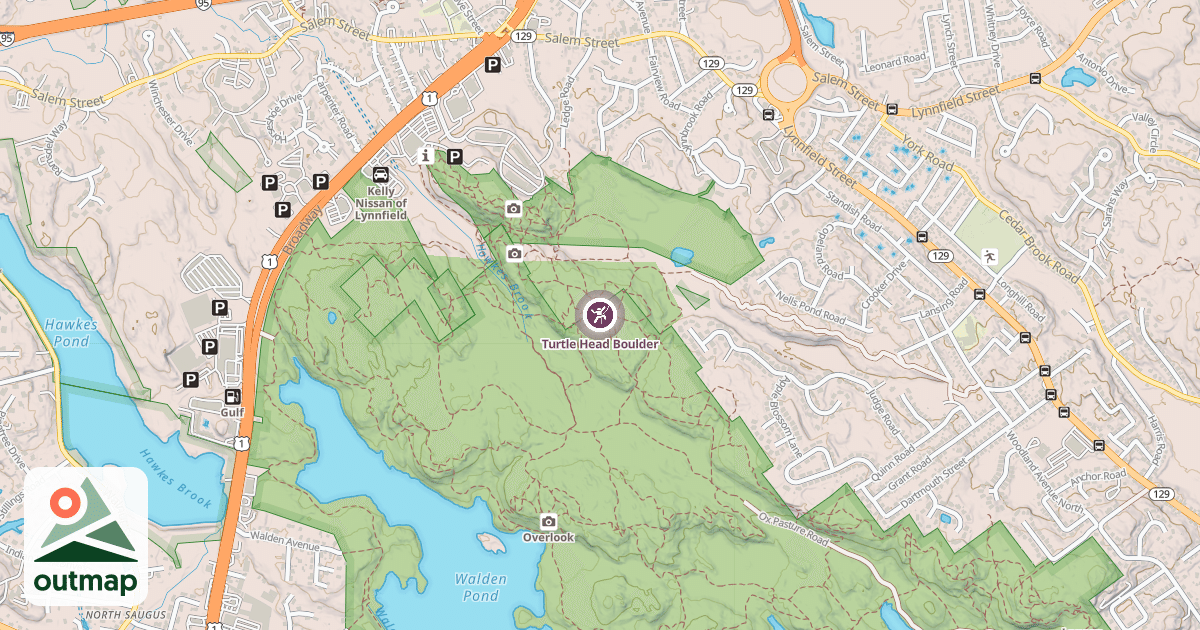 Map of Turtle Head Boulder