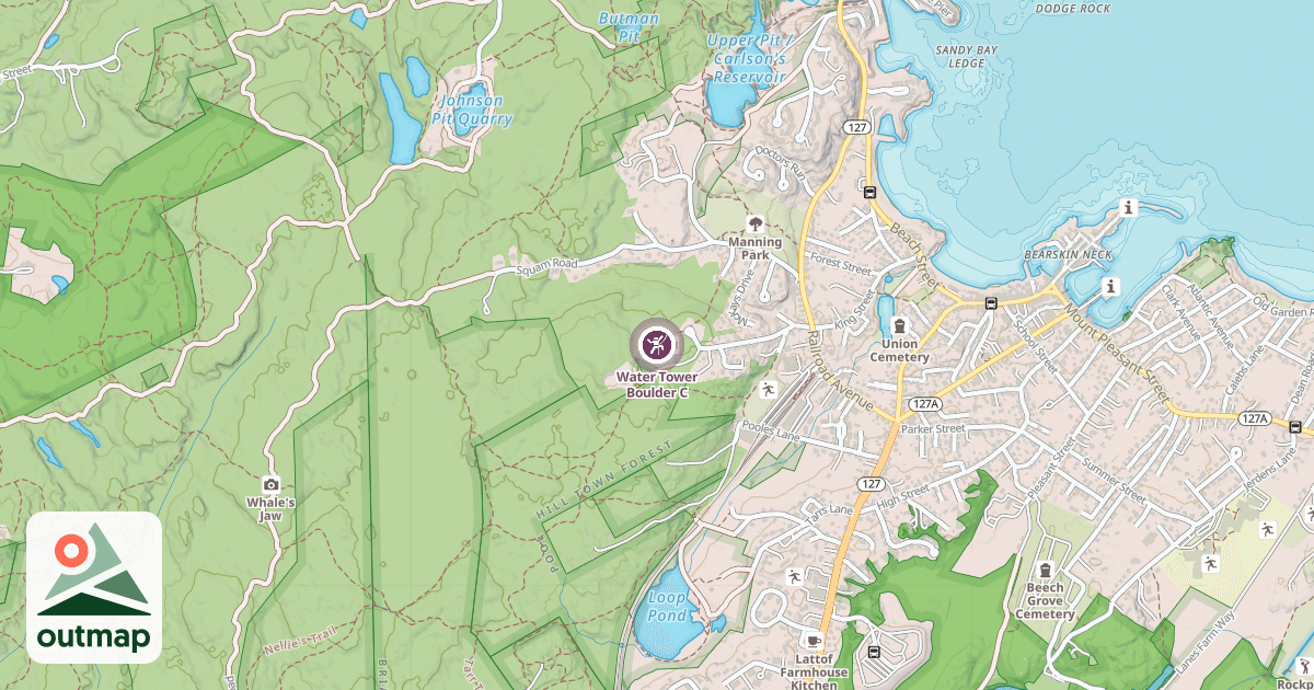 Map of Water Tower Boulder C
