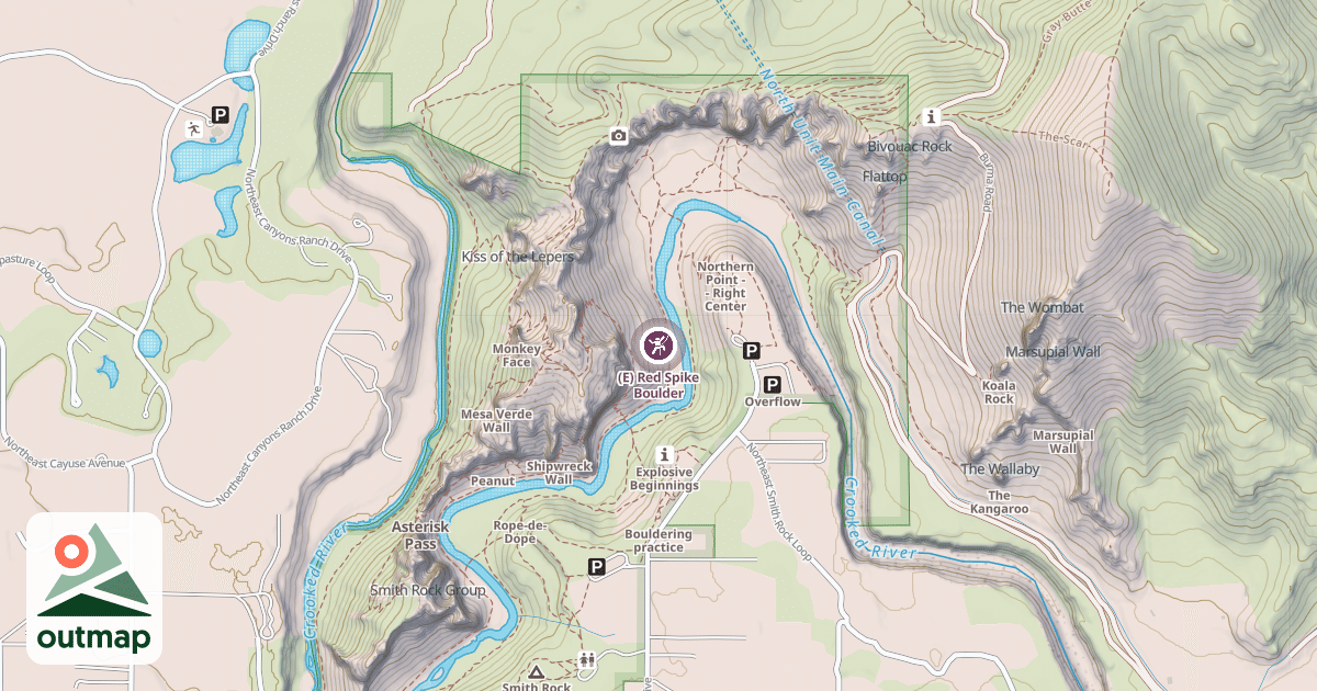 Map of (E) Red Spike Boulder