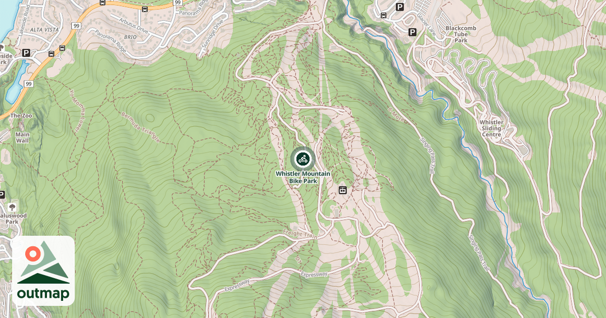 Map of Whistler Mountain Bike Park