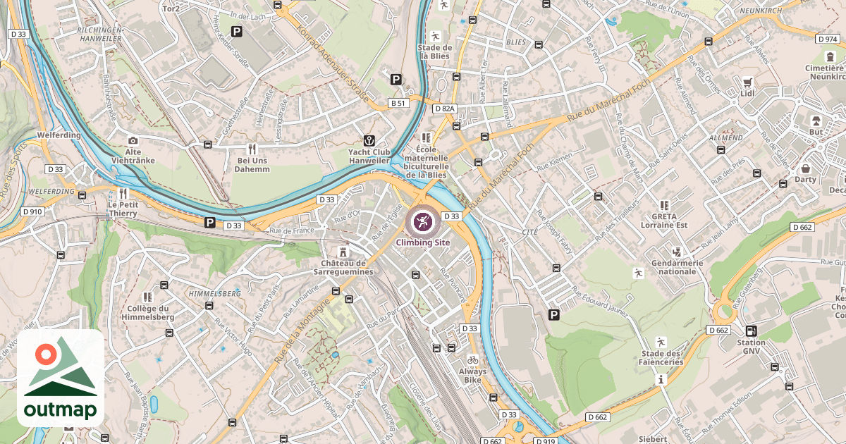 Map of Climbing Site