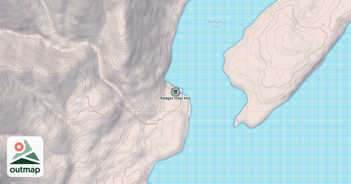 Map of Rodger Inlet Hut
