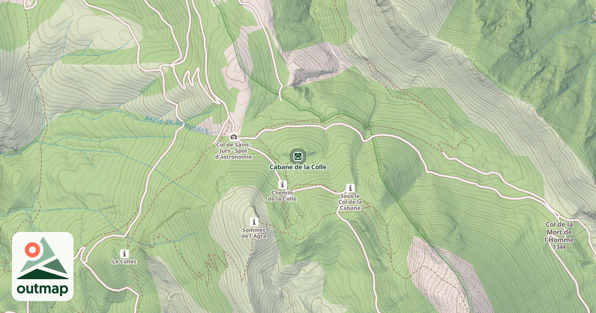 Map of Cabane de la Colle