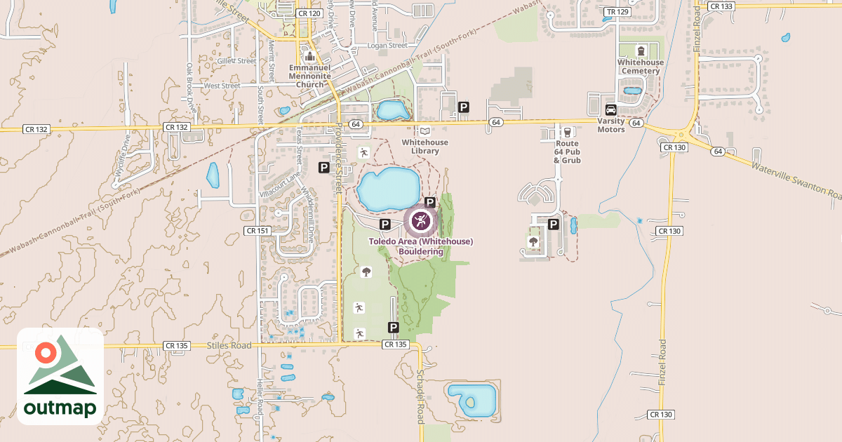Map of Toledo Area (Whitehouse) Bouldering