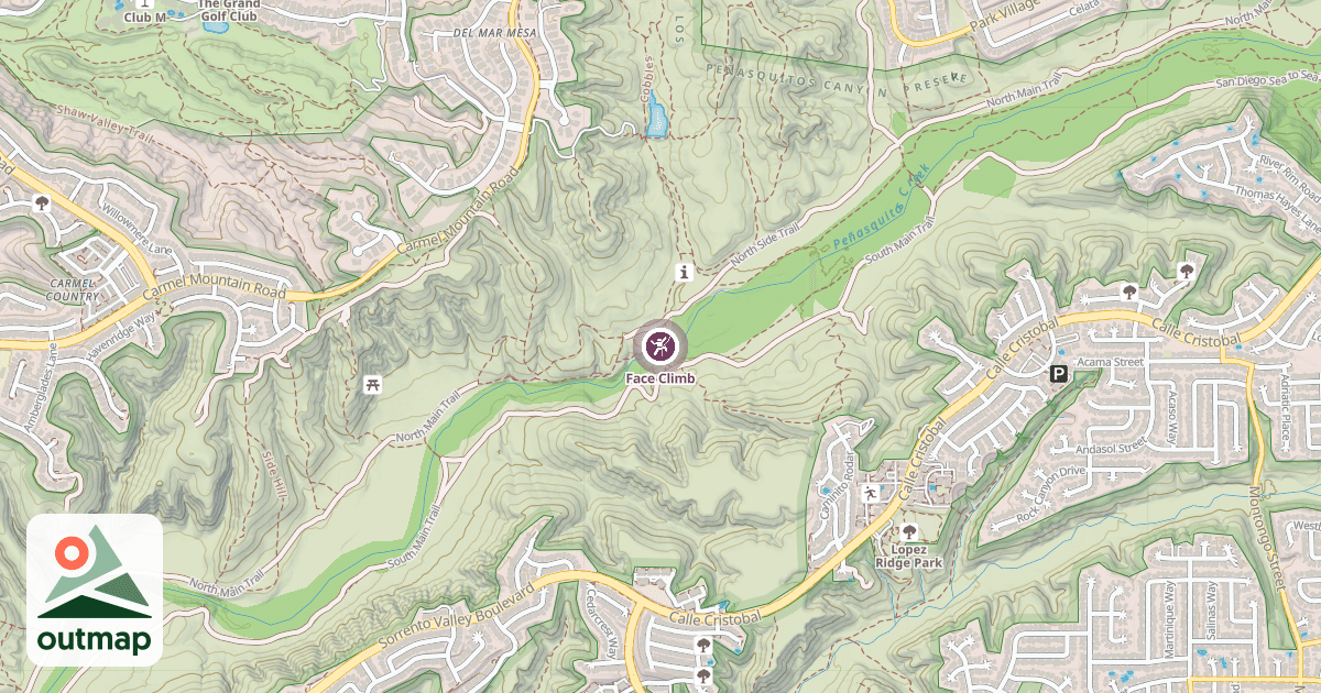 Map of Face Climb