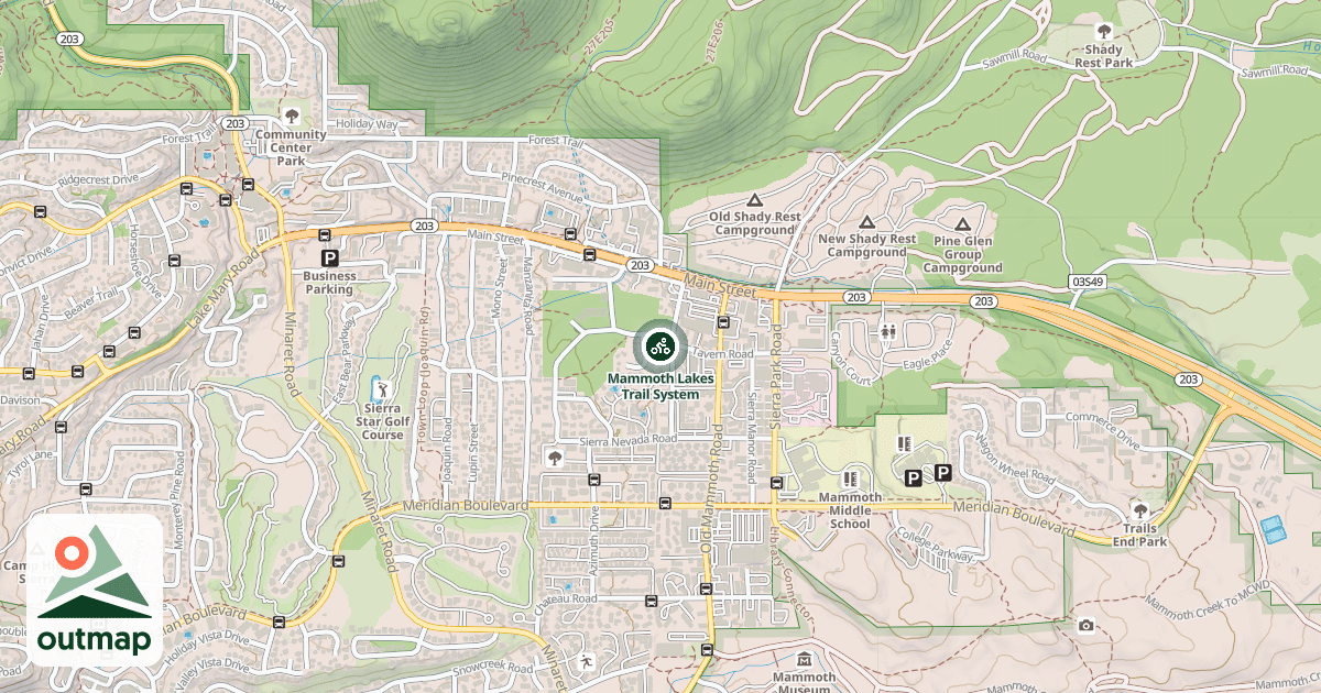 Map of Mammoth Lakes Trail System