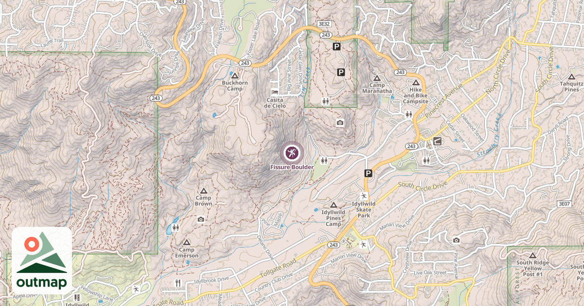Map of Fissure Boulder