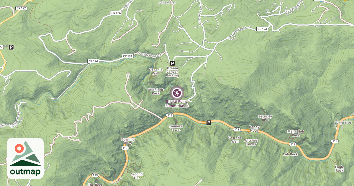 Map of Bhakti Point, Summit Knob