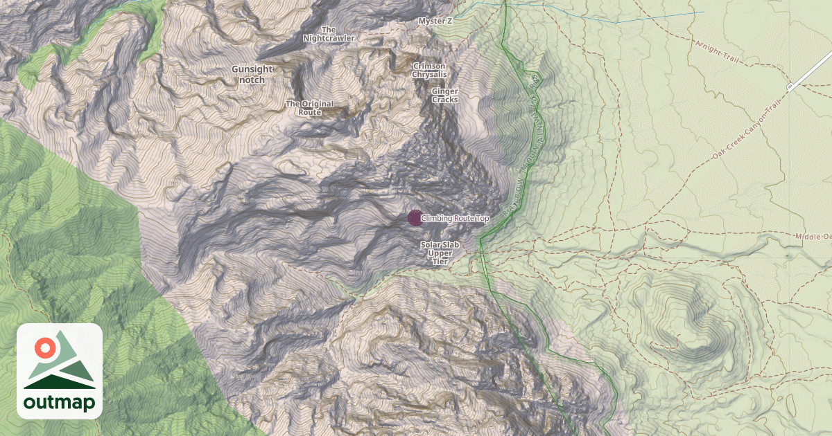 Map of Climbing Route Top