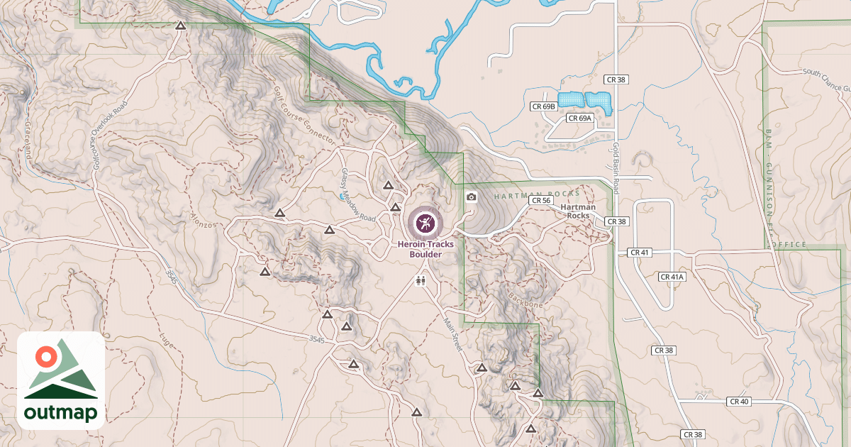 Map of Heroin Tracks Boulder
