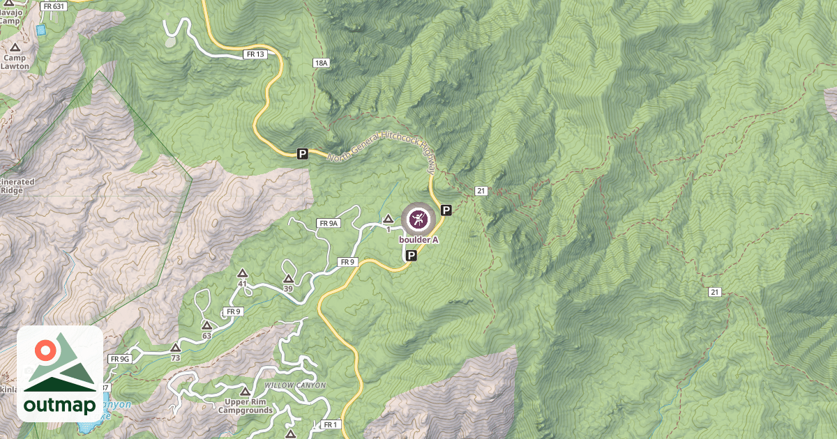 Map of boulder A