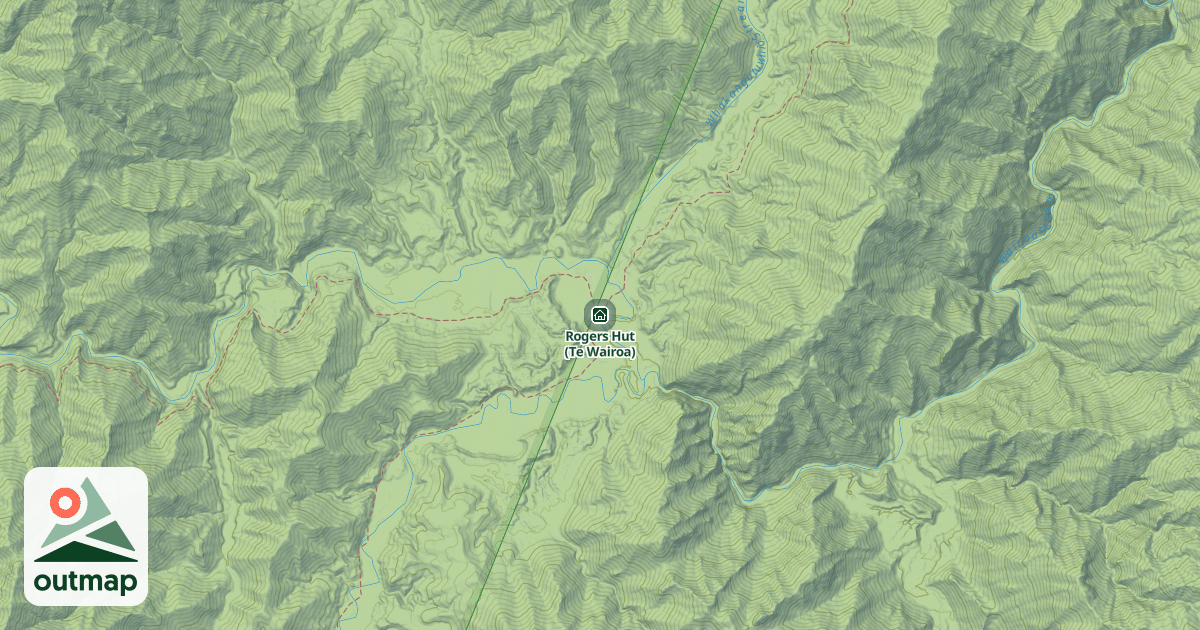 Map of Rogers Hut (Te Wairoa)