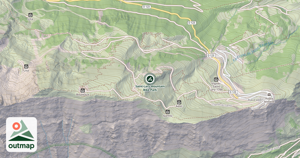 Map of Saint-Lary Mountain Bike Park