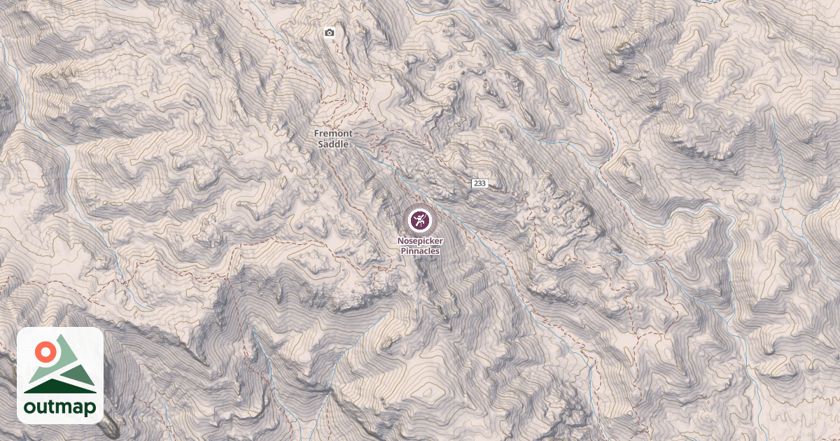 Map of Nosepicker Pinnacles