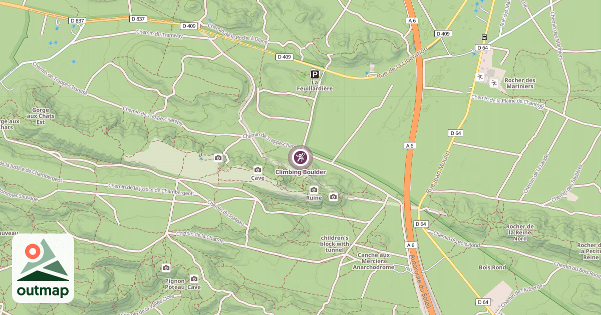 Map of Climbing Boulder