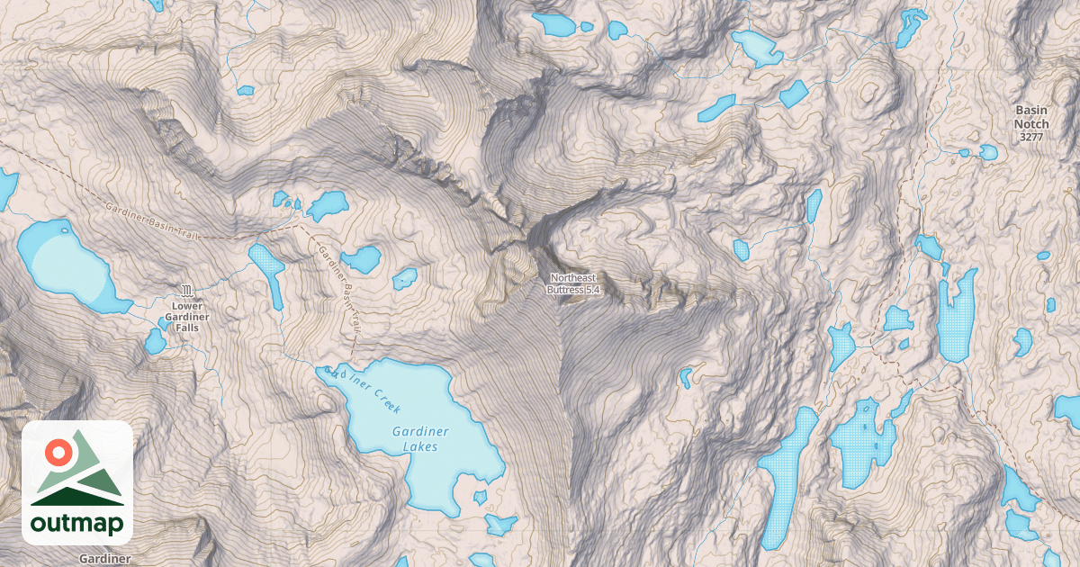 Map of Northeast Buttress