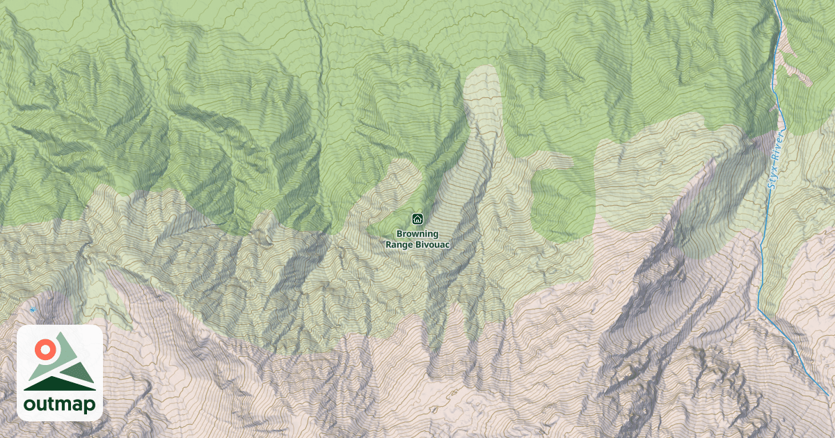 Map of Browning Range Bivouac