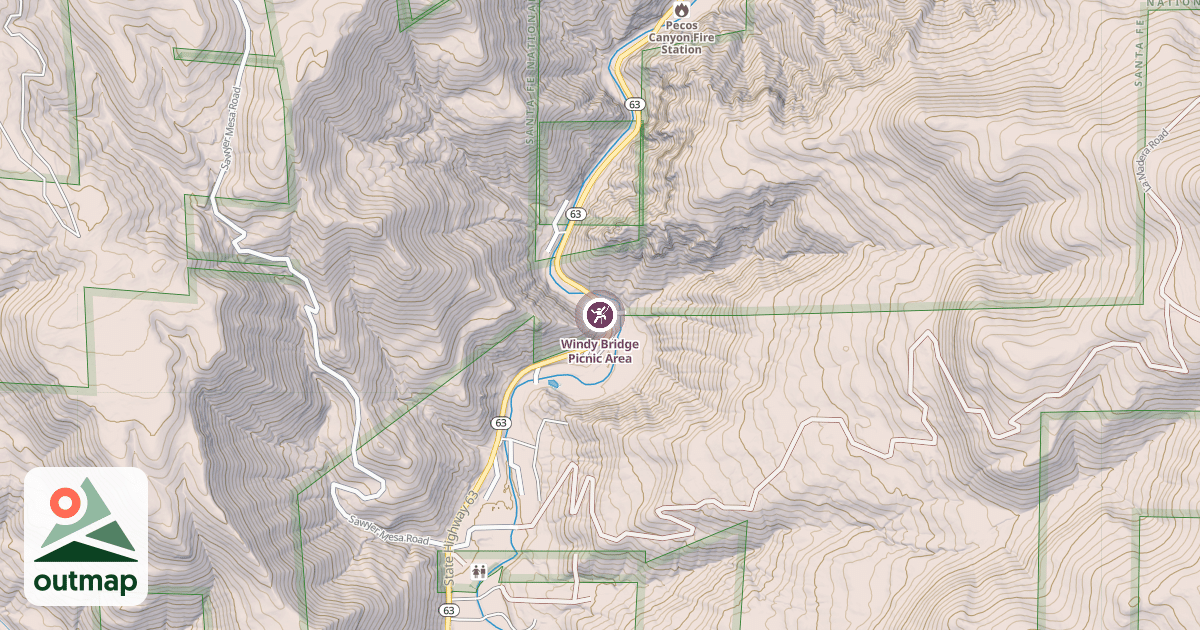 Map of Windy Bridge Picnic Area