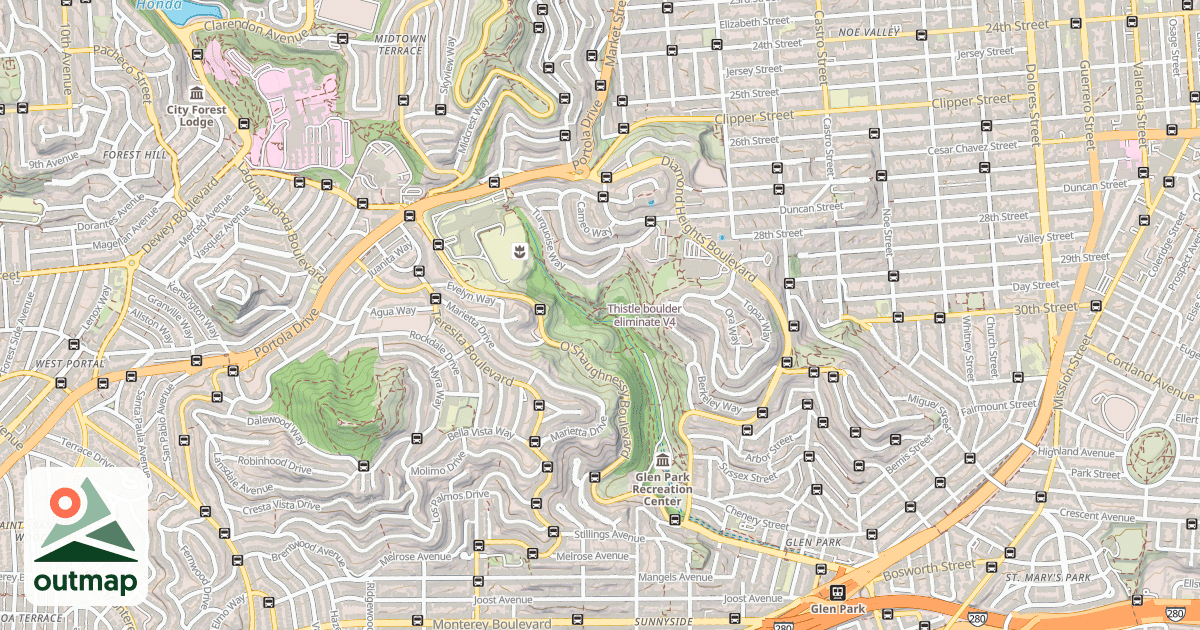 Map of Thistle boulder eliminate
