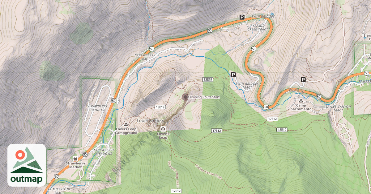 Map of Climbing Route Start