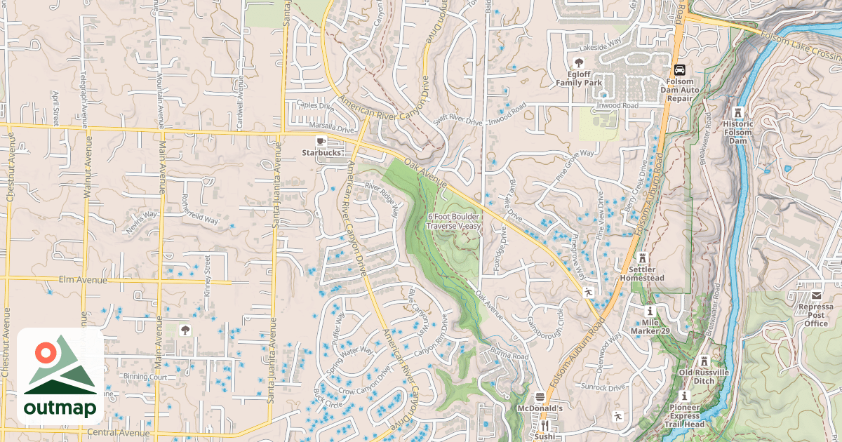 Map of 6 Foot Boulder Traverse
