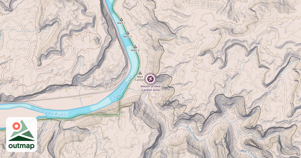 Map of Mouth of Mee Canyon Area