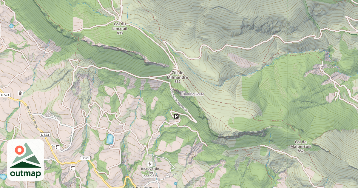 Map of Climbing Route