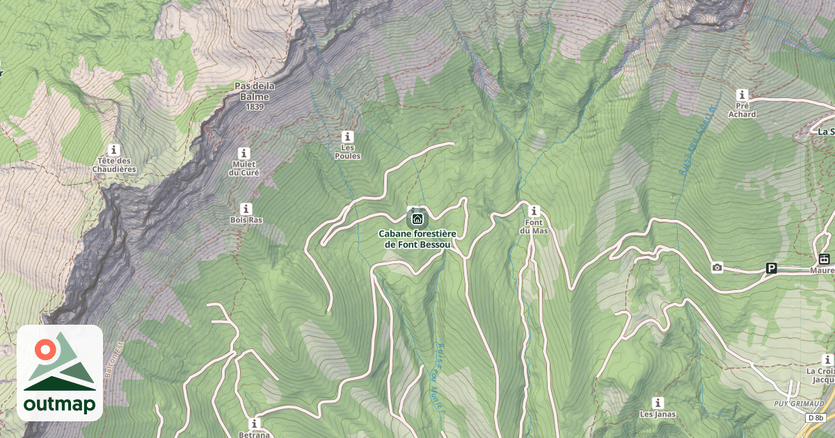 Map of Cabane forestière de Font Bessou