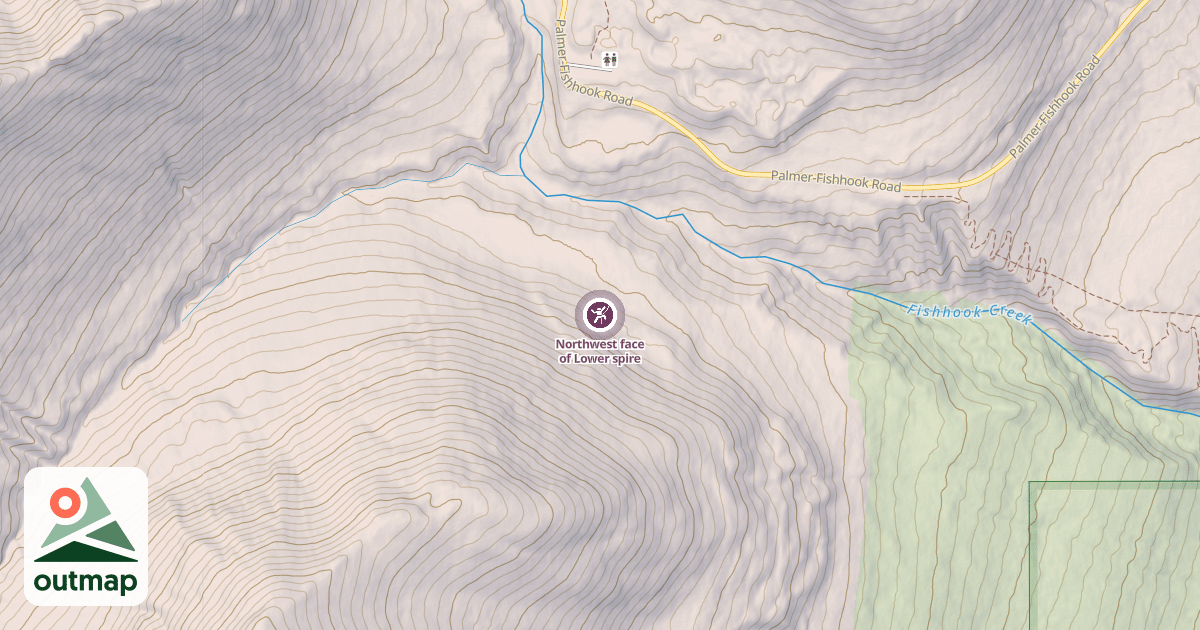 Map of Northwest face of Lower spire