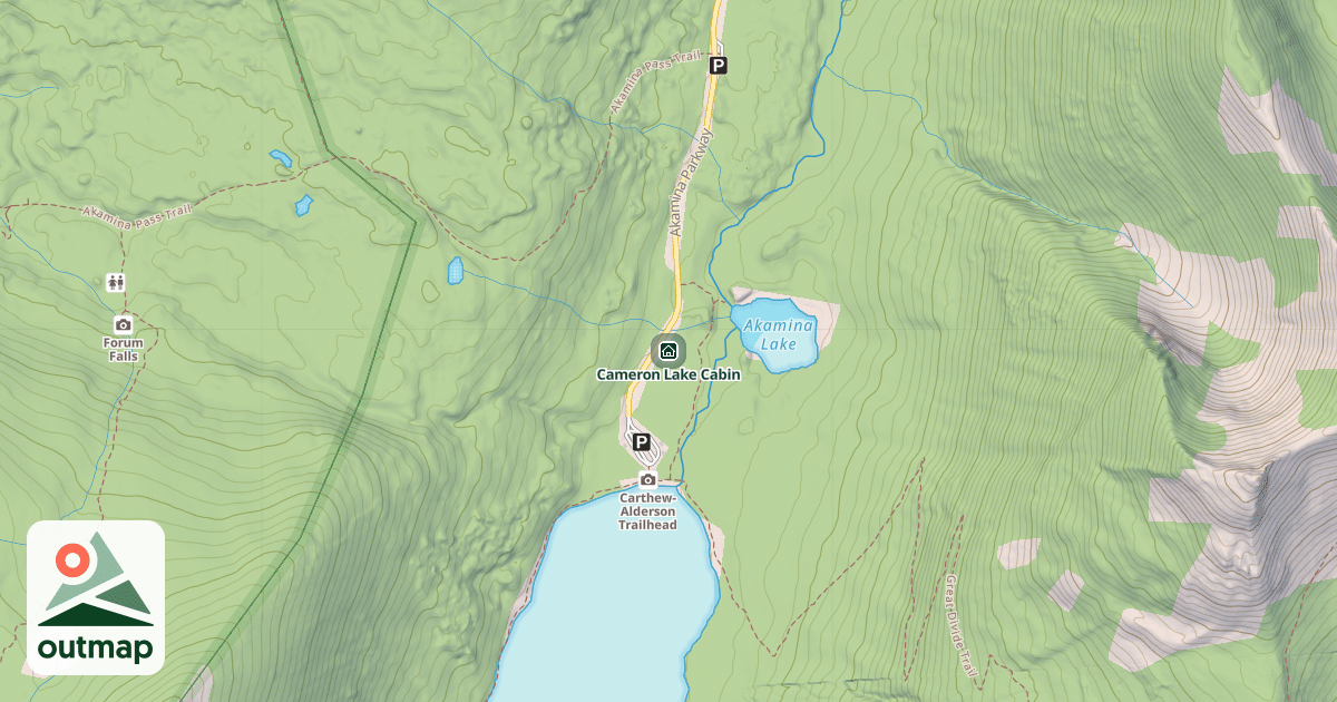 Map of Cameron Lake Cabin