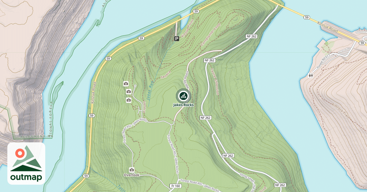 Map of Jakes Rocks