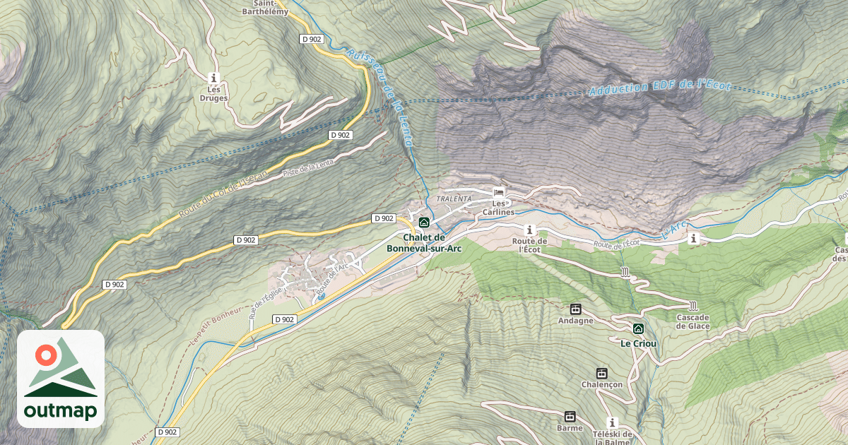 Map of Chalet de Bonneval-sur-Arc