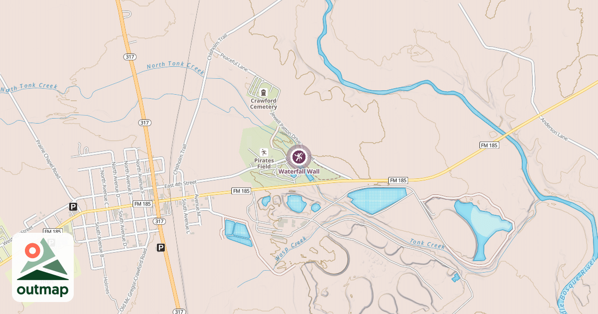 Map of Waterfall Wall