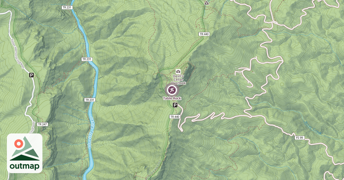 Map of Table Rock