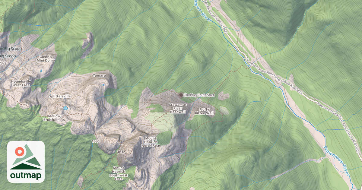 Map of Climbing Route Start