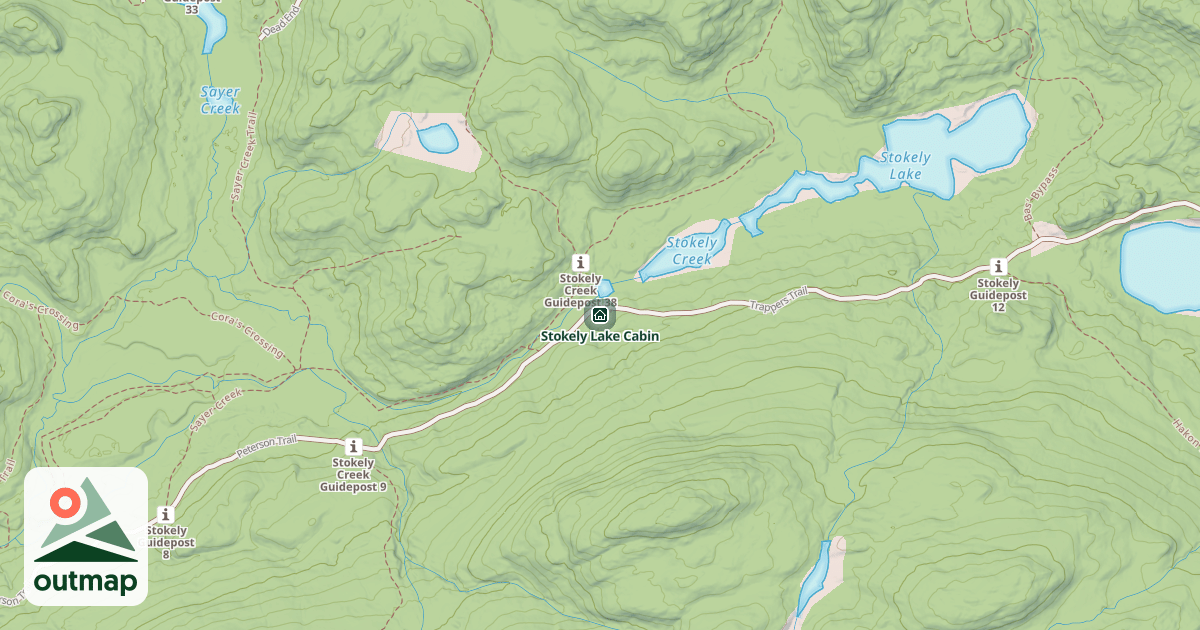 Map of Stokely Lake Cabin
