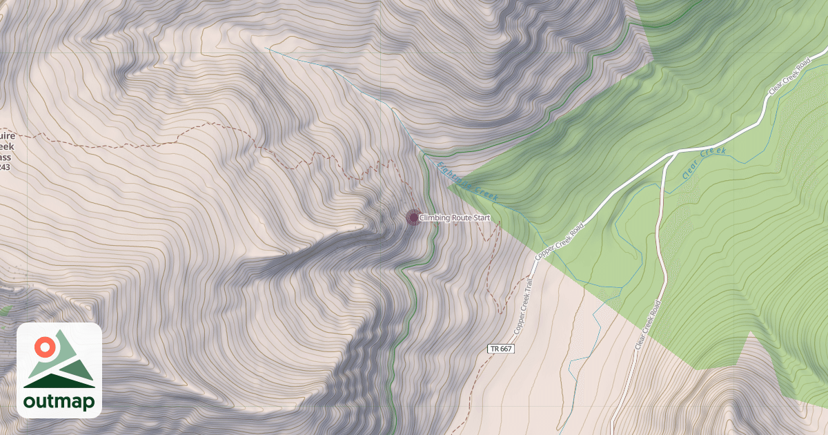 Map of Climbing Route Start