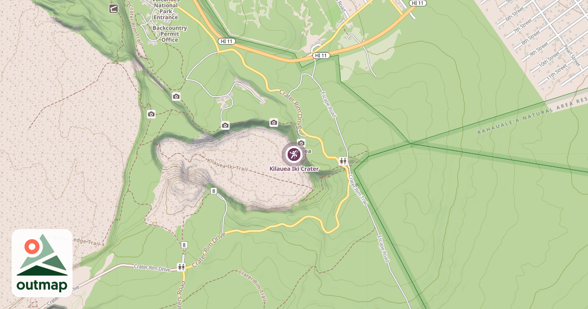 Map of Kilauea Iki Crater