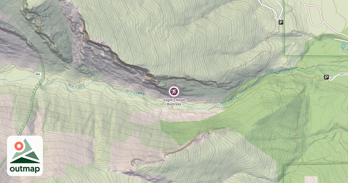 Map of Eagle's Head Buttress