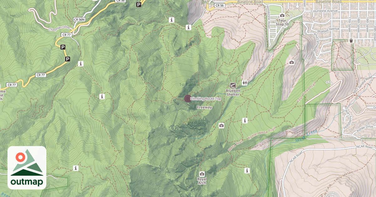 Map of Climbing Route Top
