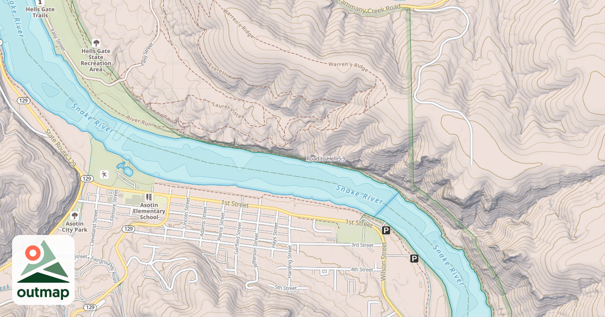 Map of Road to Hell in Nez Perce