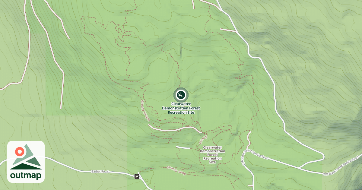 Map of Clearwater Demonstration Forest Recreation Site