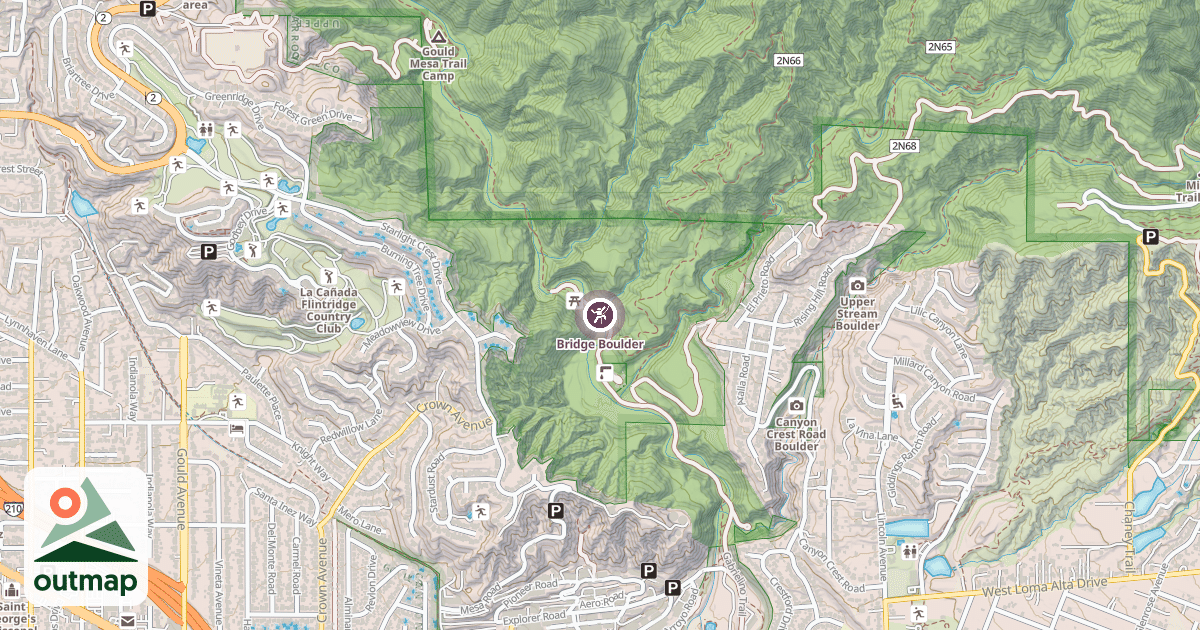 Map of Bridge Boulder