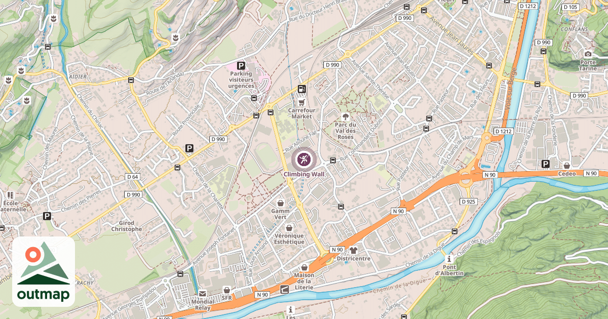 Map of Climbing Wall