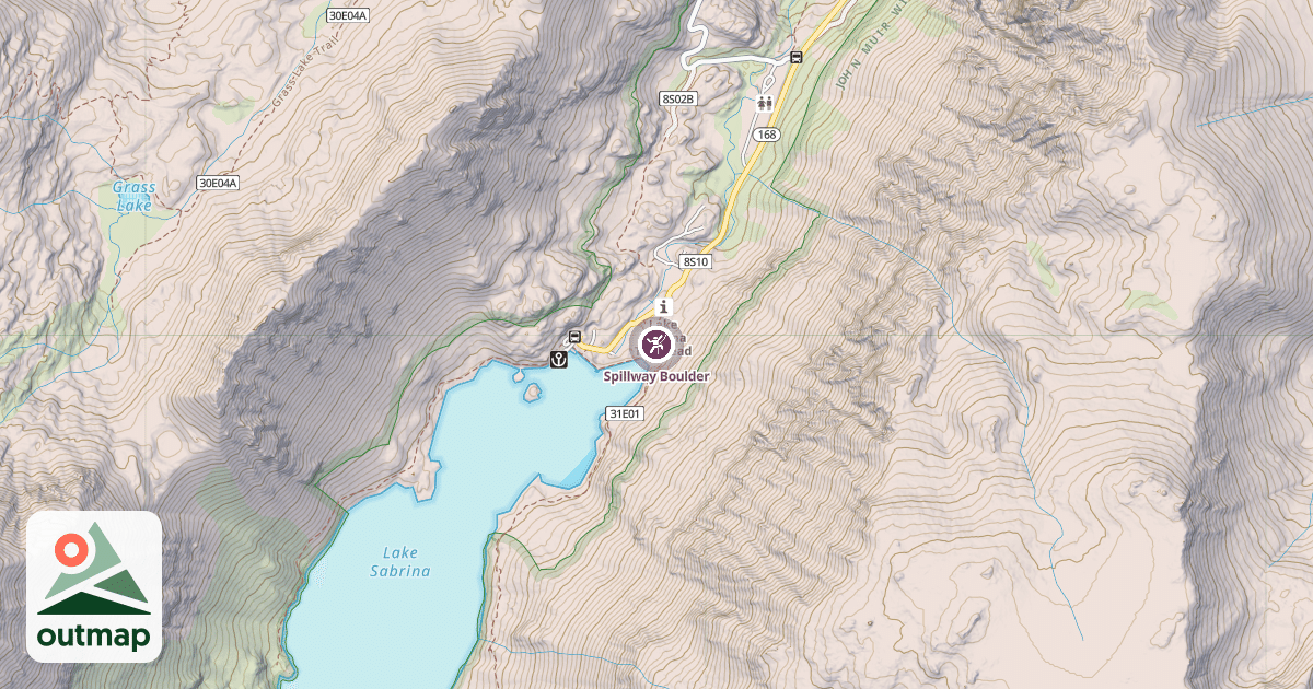 Map of Spillway Boulder
