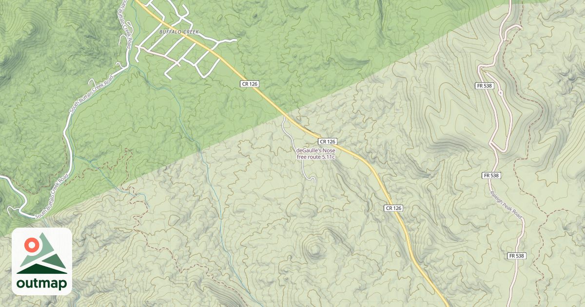 Map of deGaulle's Nose free route